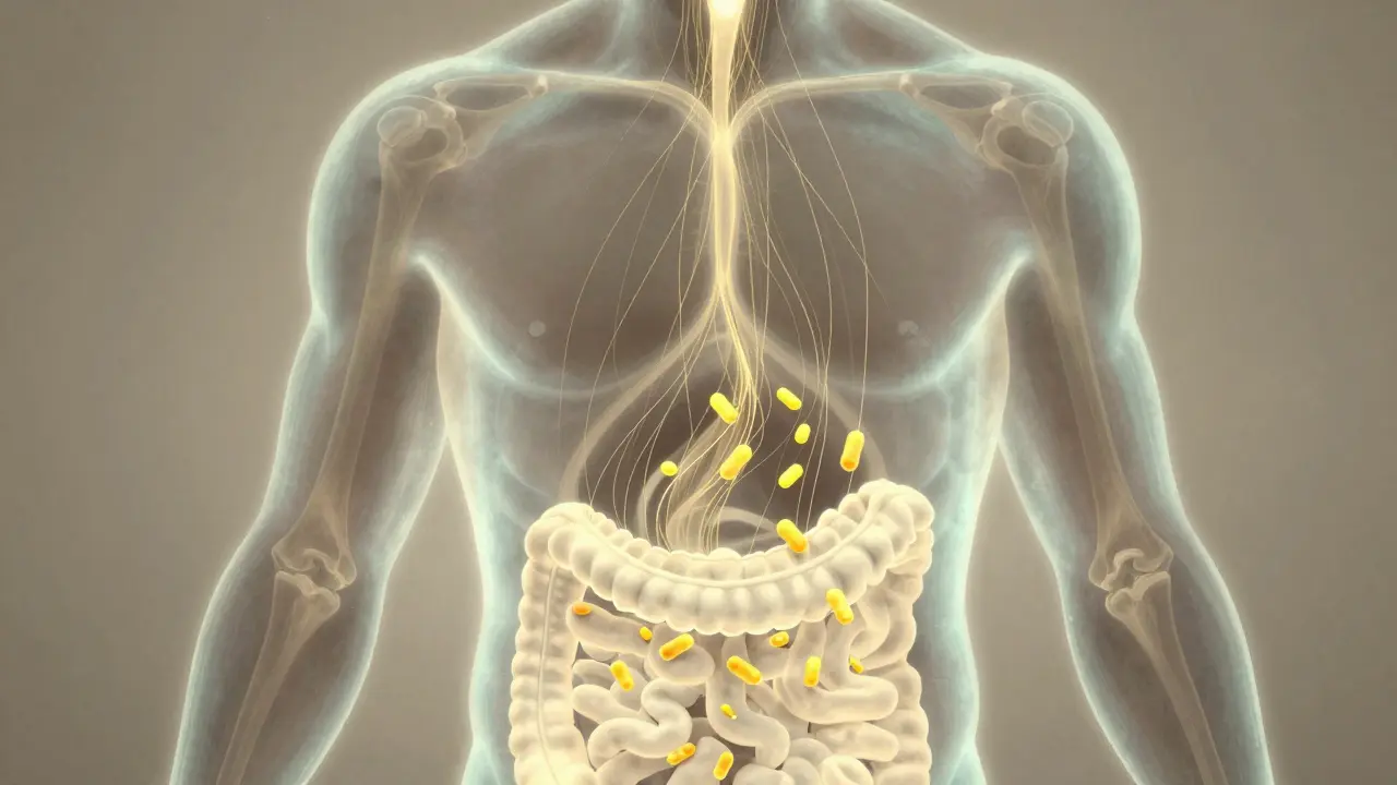 Lidský silueta s proudy kolagenu směřujícími k pokožce a kloubům