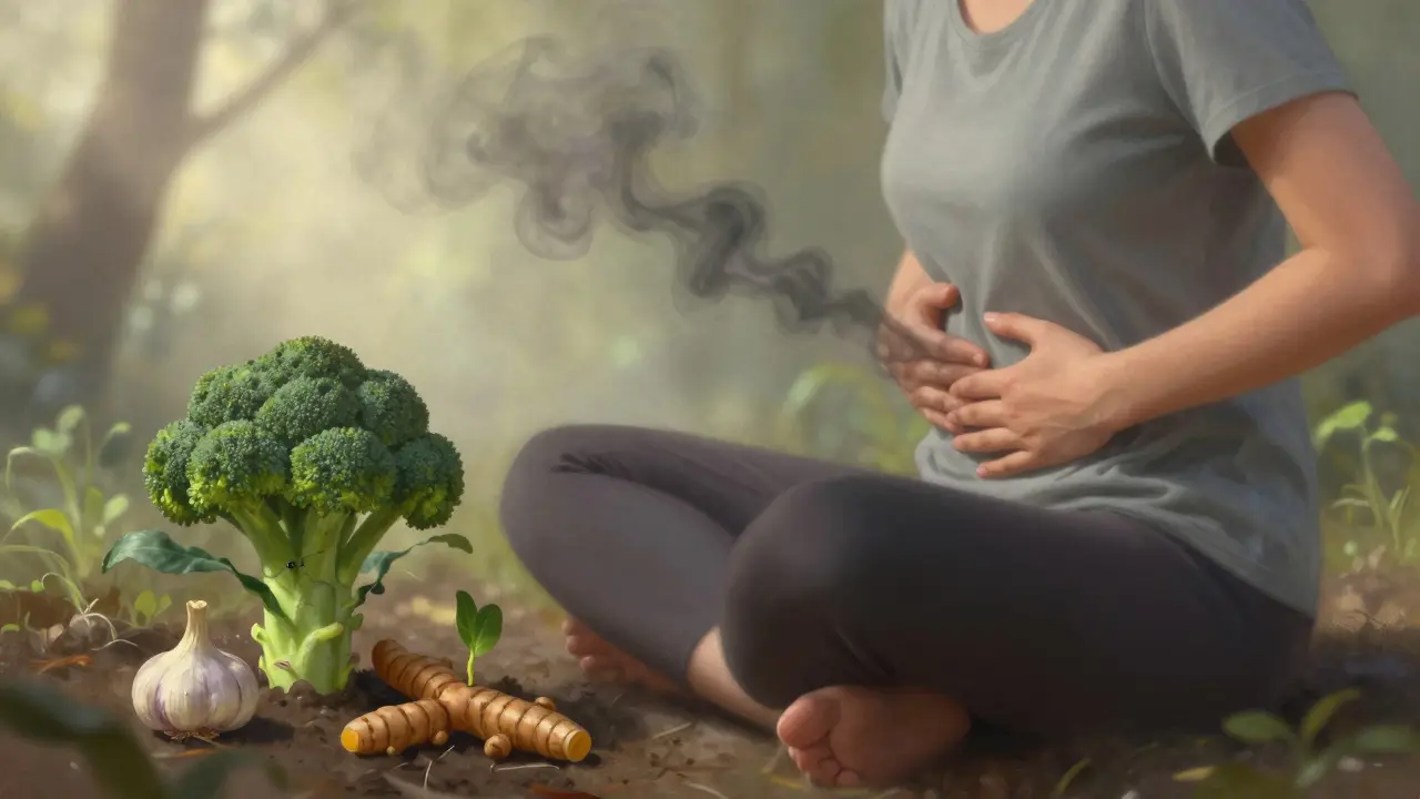 Osoba s uvolněnými toxiny a přirozenými látkami podporujícími játra