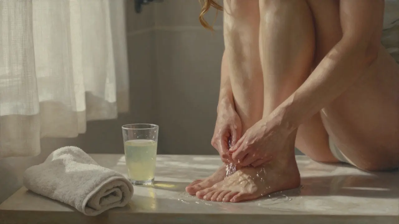 Žena si myje pouze teplou vodou, bez mydel nebo produktů