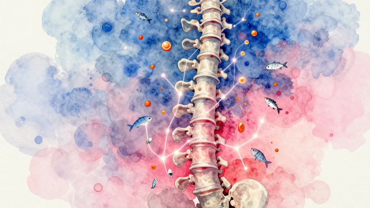 Symbolický obraz kolagenu v těle, který se obnovuje s pomocí živin z potravin.