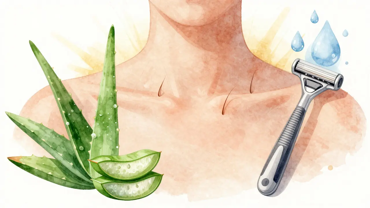 Hladká kůže s přirozeným růstem vlasů a symboly péče.