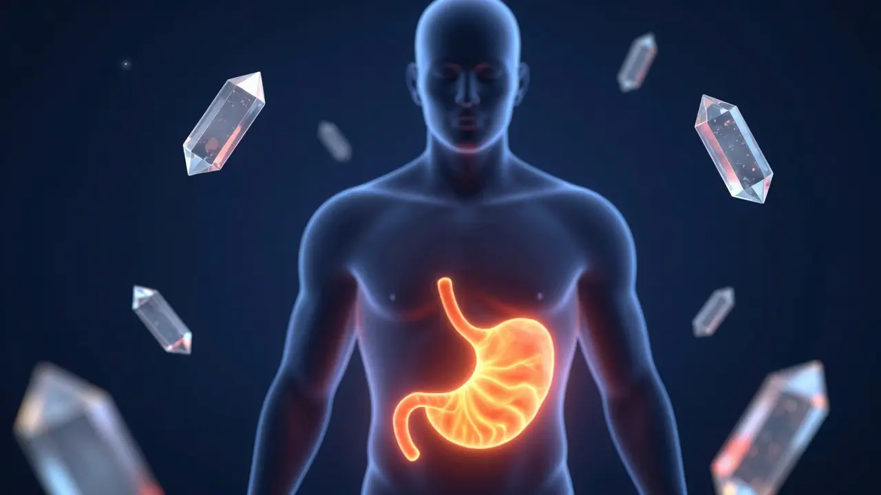 Konceptuální ilustrace zánětu a ukládání tuků v oblasti břicha.