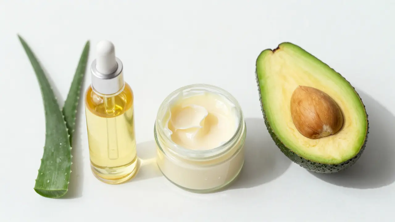 Přírodní ingredience pro péči o vlasy: olej, máslo, avokádo a aloe