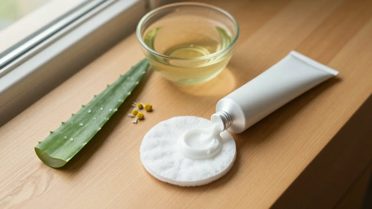 Přírodní prostředky jako aloe vera a heřmánek na péči