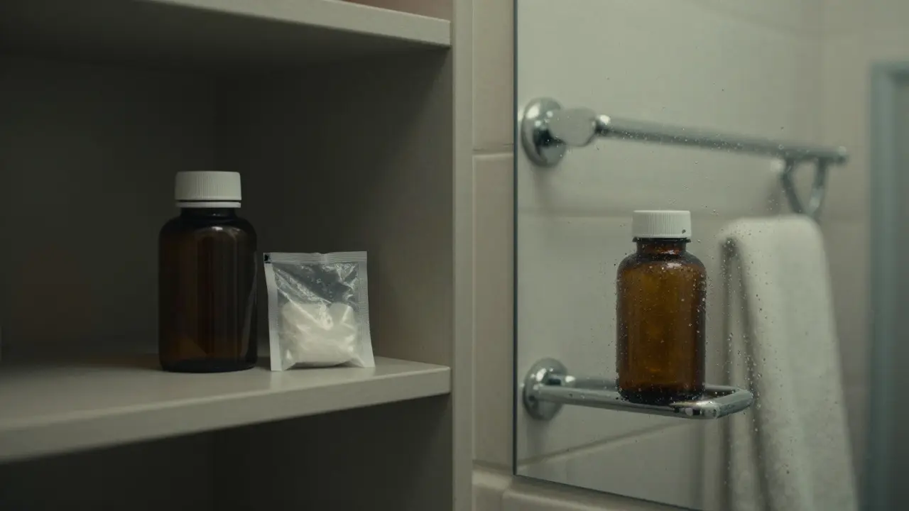Srovnání skladování vitamínů: suchá spíž versus vlhká koupelna