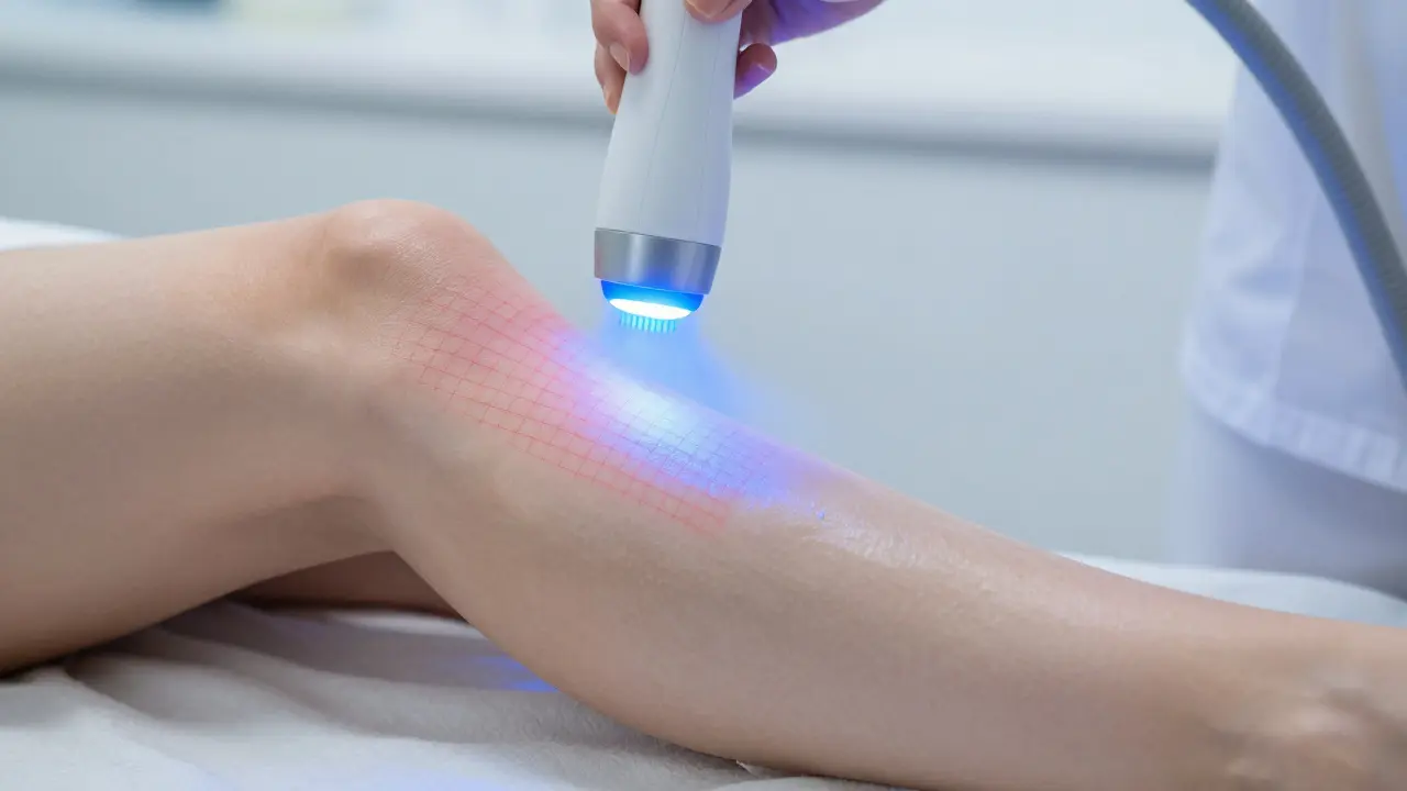 Konceptuální vizualizace laserové depilace s chlazením