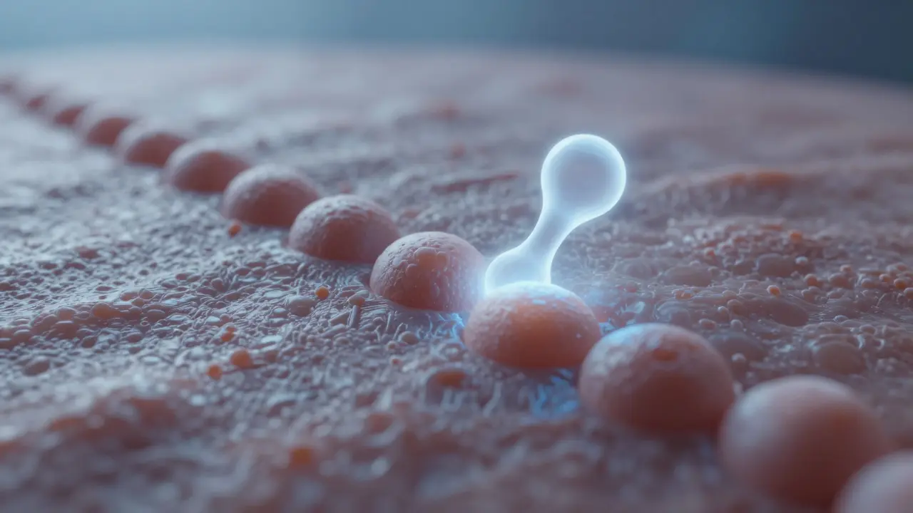 Makro záběr obnovy buněk pleti s retinolem