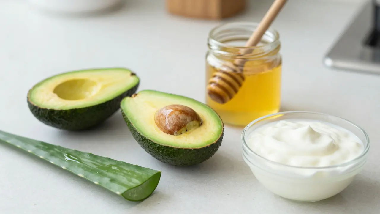 Ingredience pro domácí masky: avokádo, med, aloe