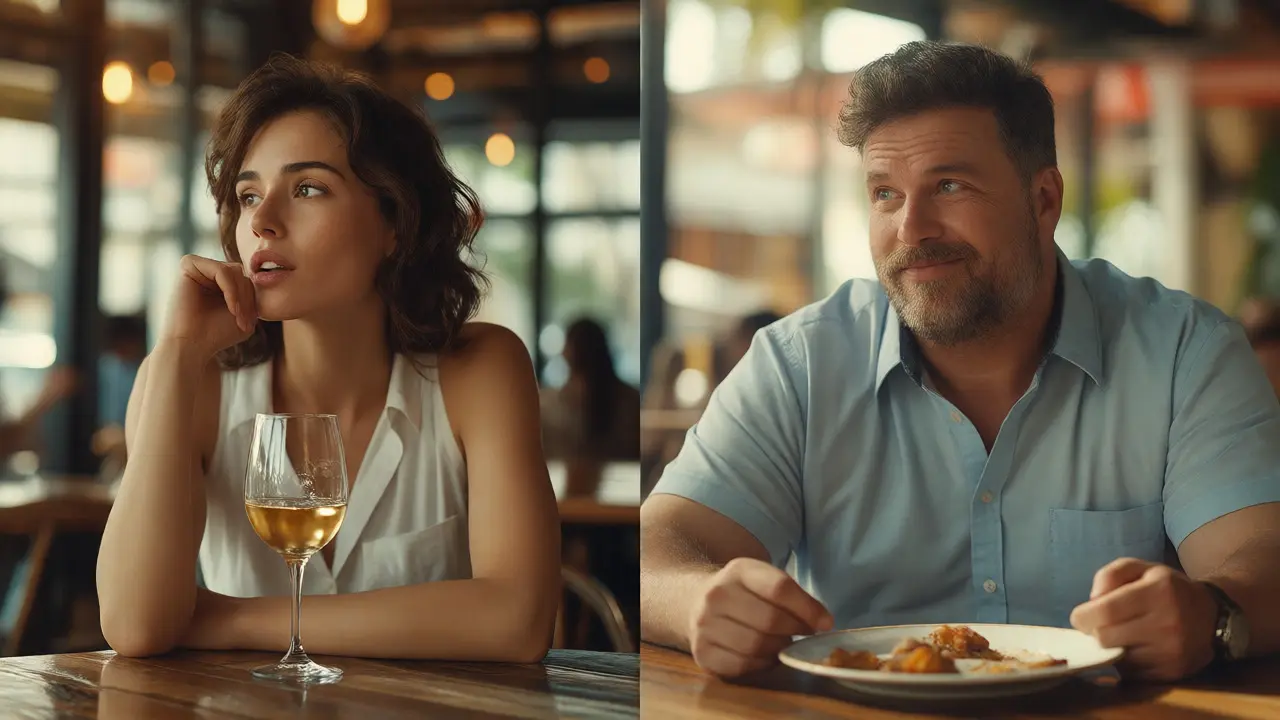 Porovnání muže a ženy s vínem pro ilustraci metabolismu