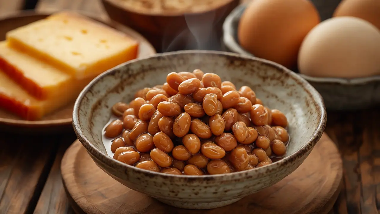 Natto, sýr a vejce jako přírodní zdroje vitamínu K2